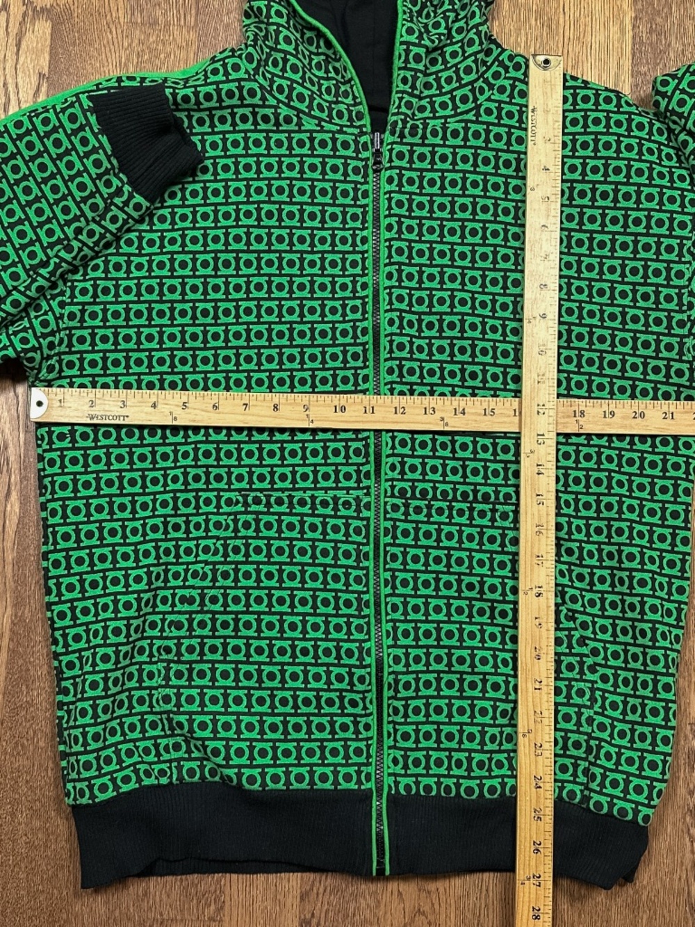 Green Lantern 2011 Movie Reversible All Over Ryan Reynolds Zip Hoodie Mens L - Picture 9 of 9